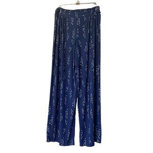 Alfani Lightweight Wide Leg Polka Dot Loungewear Leisure Comfy Flowy Pants-L